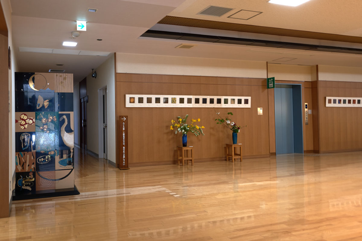 Inside the building