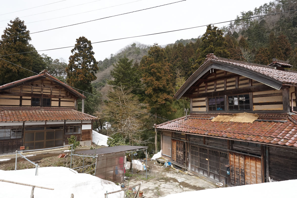 Traditional rustic mountain houses 