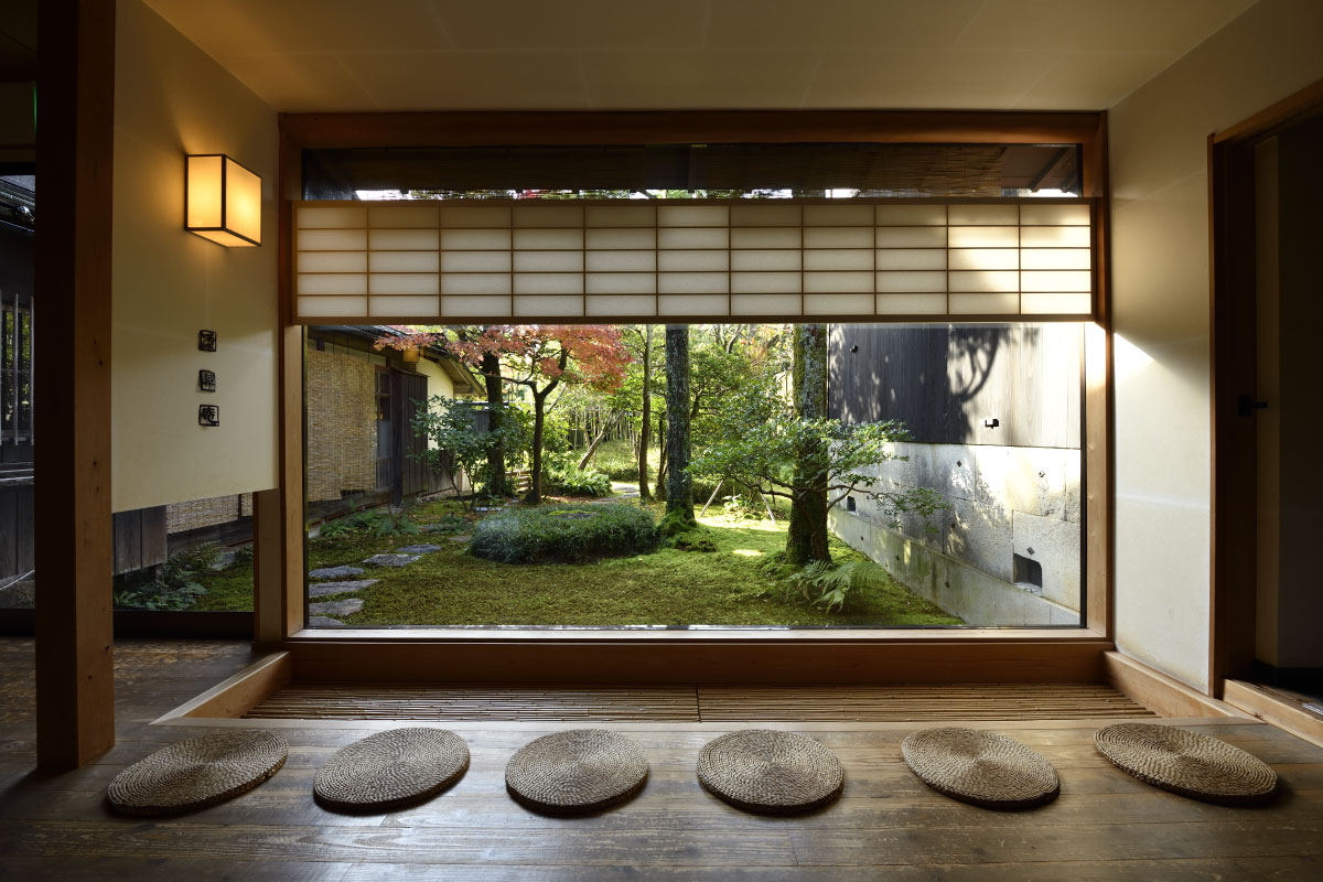 Enjoy a relaxing cup of tea while gazing at the beautiful enclosed garden