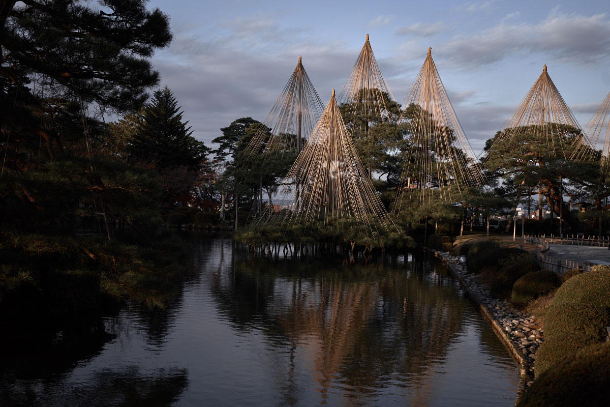 Kenrokuen Garden in winter season