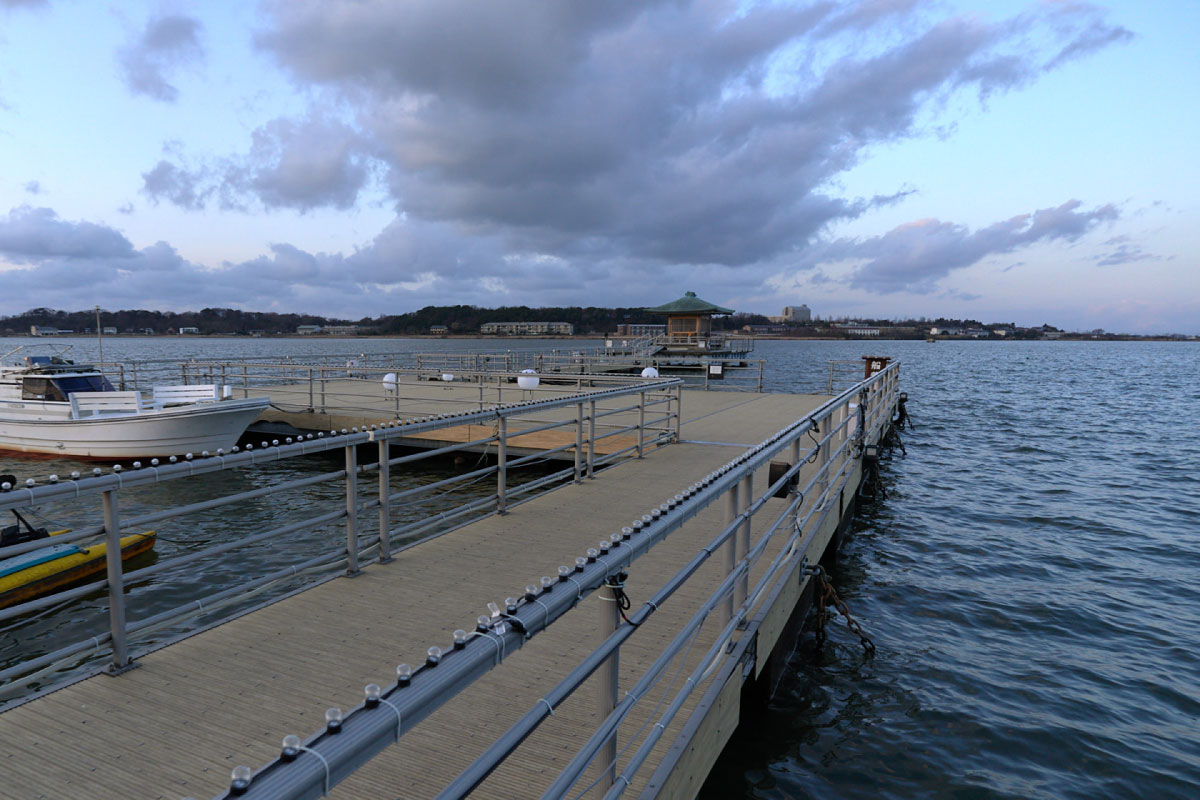 The pier, pavilion in the centre of the lake  