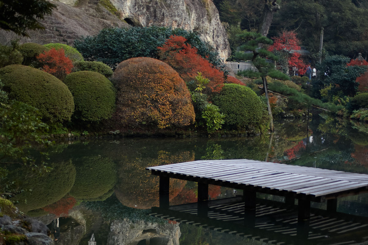 A beautiful garden in the temple