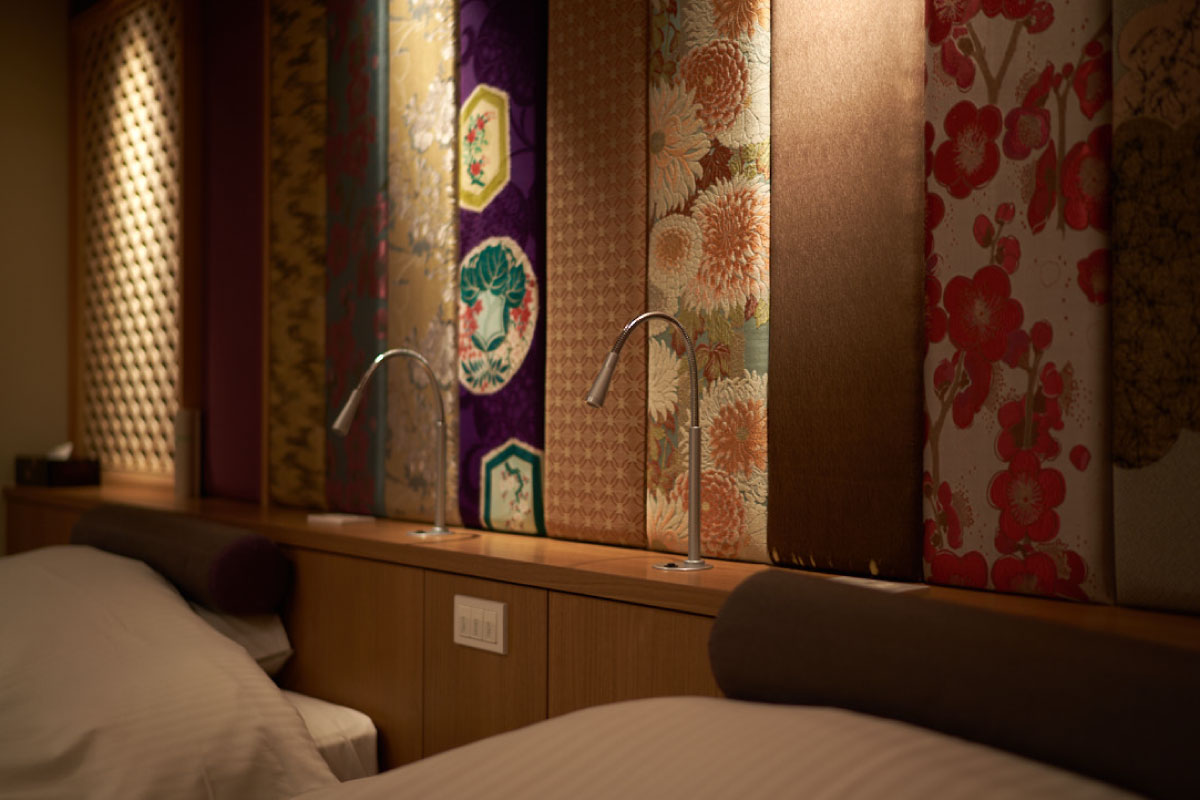 	A western bedroom of the ryokan.