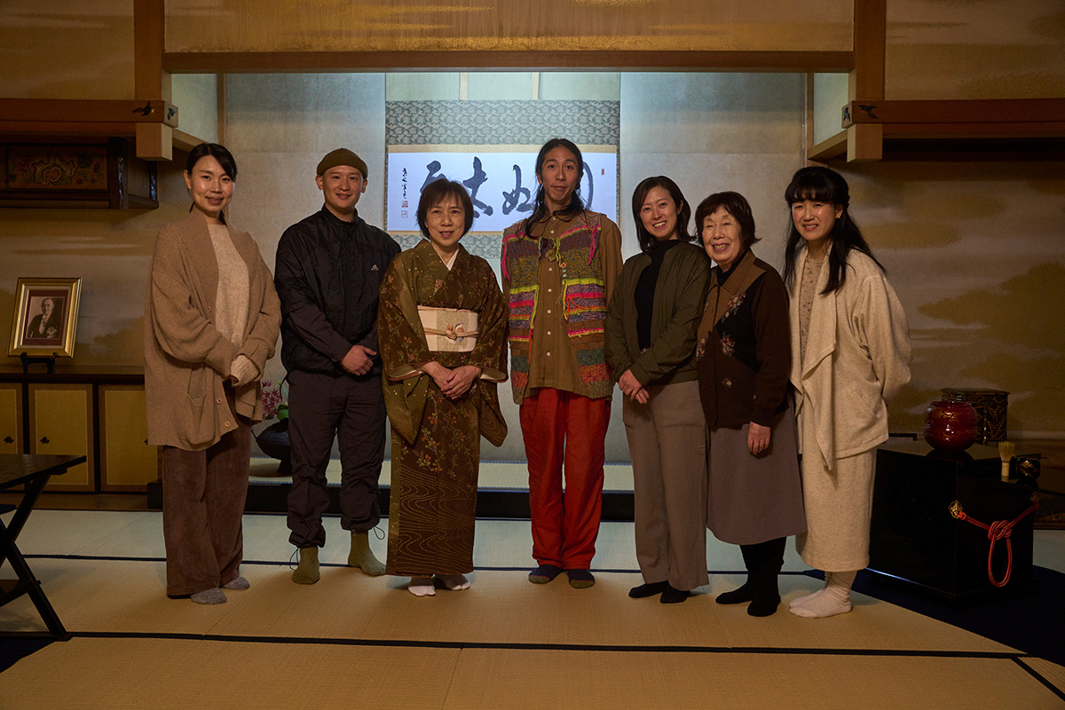 A group of local guides gathers at Mugen-an in Yamanaka Onsen.