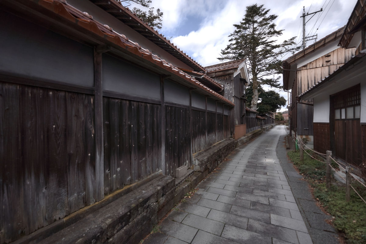  Old wooden boards cover the buildings