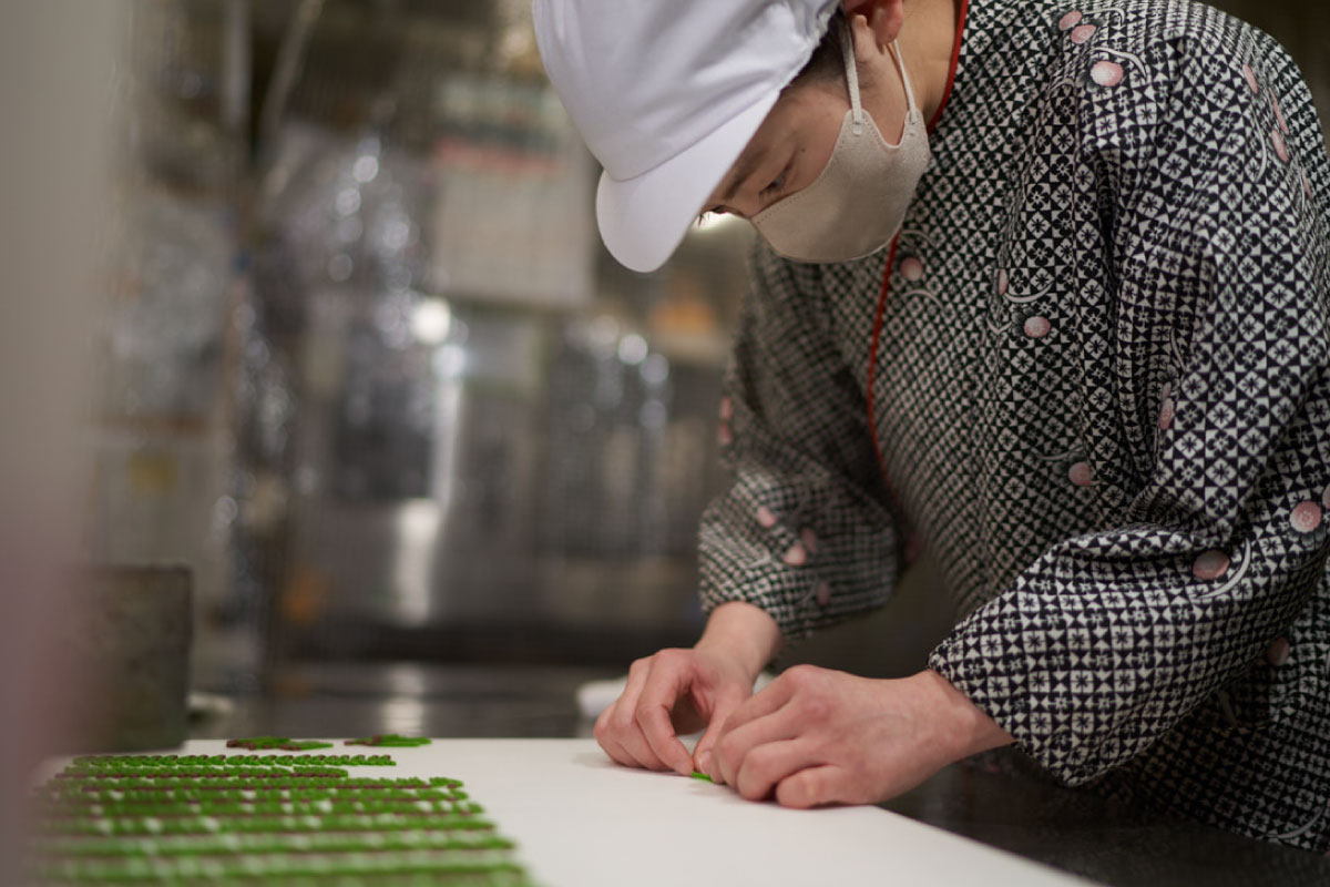 The delicate and detailed work of making Japanese sweets.