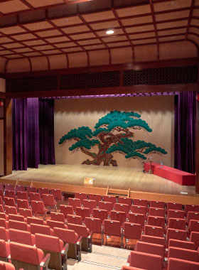 A theatre which is the place to see Geisha dances and sings at the stage on weekends.